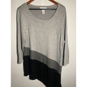 Fashion Avenue Womens Triple Tone Long Sleeve Sweater Shirt Sz. XL